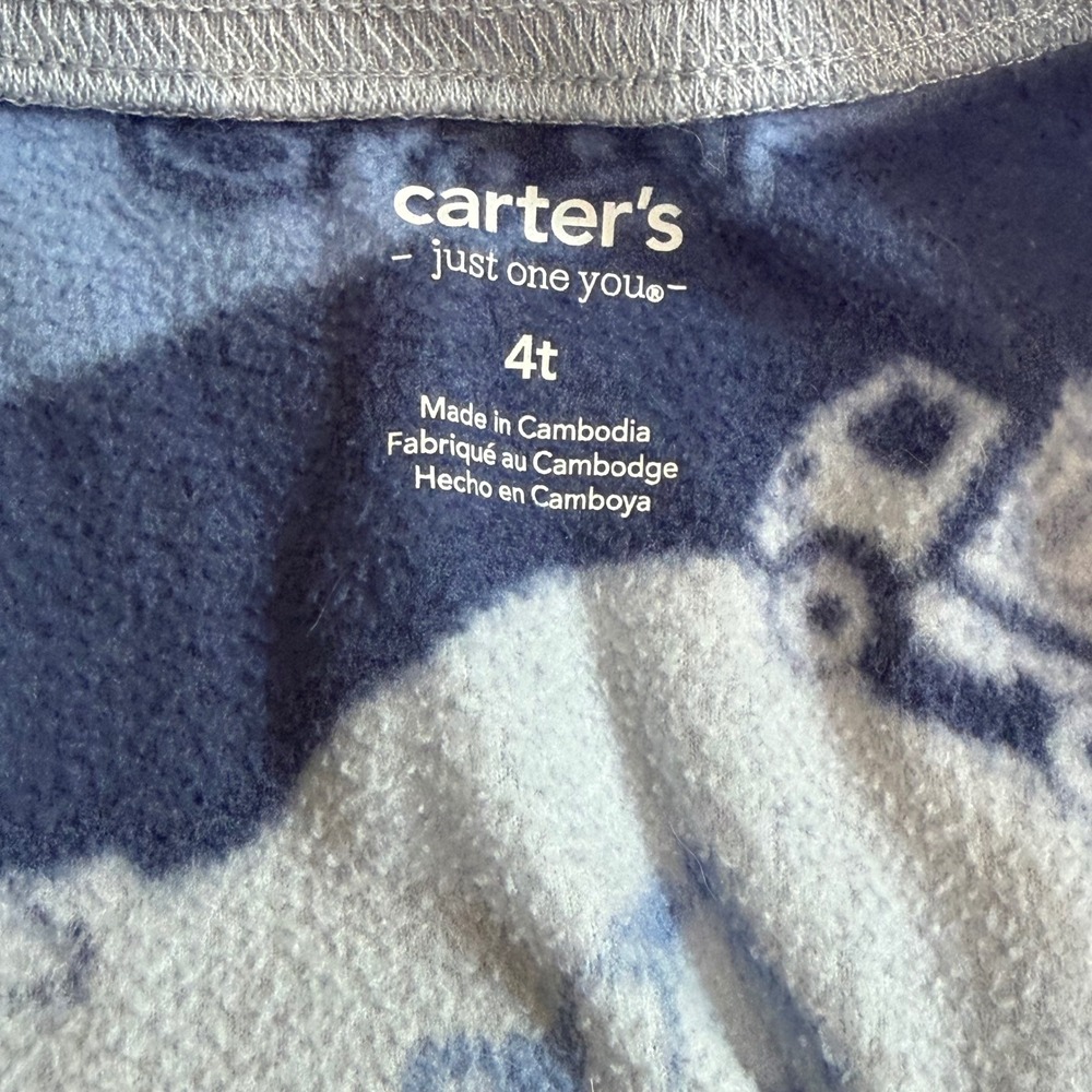 Carters Toddler Boys 4T Fleece Footed Pajamas Lot 3 Santa Trucks Winter Fall - Picture 8 of 13